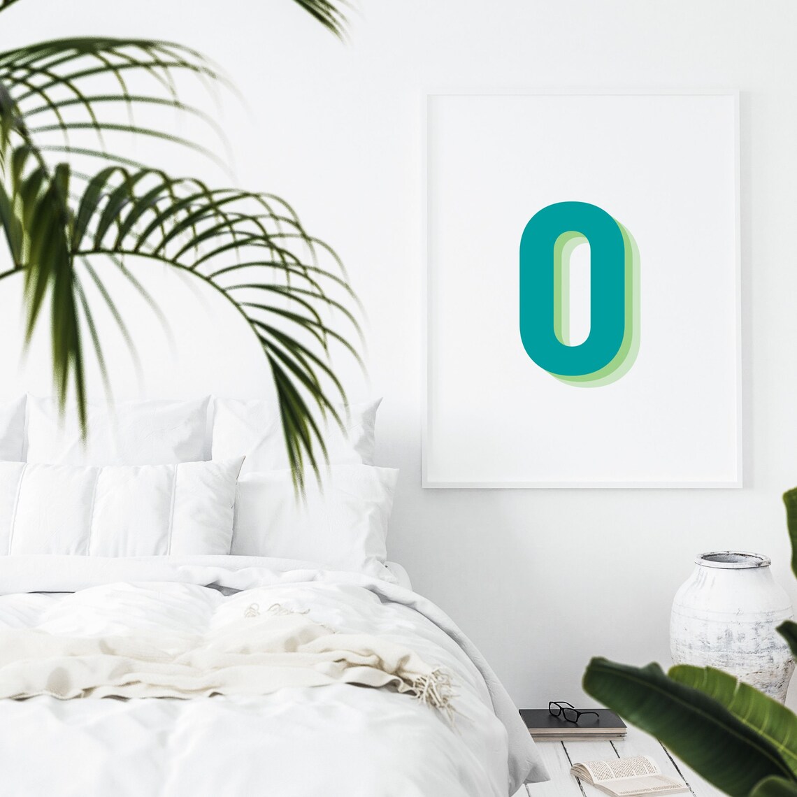Retro 3D Green Number 0, Birthday Age Poster - Image 2