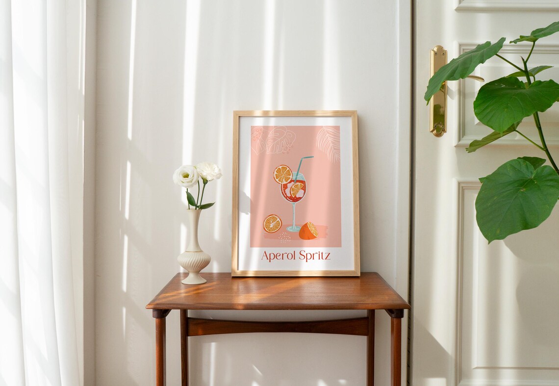 Aperol Spritz, Trendy Retro Cocktail Poster - Image 2