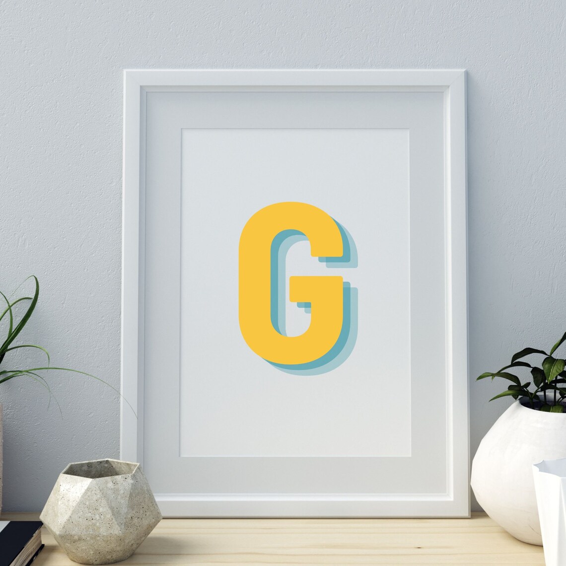 Retro 3D G Letter Monogram, Nursery Wall Art - Image 4