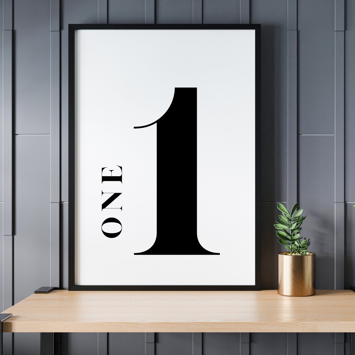 Number 1 Monogram Print, Number One Art Print - Image 3