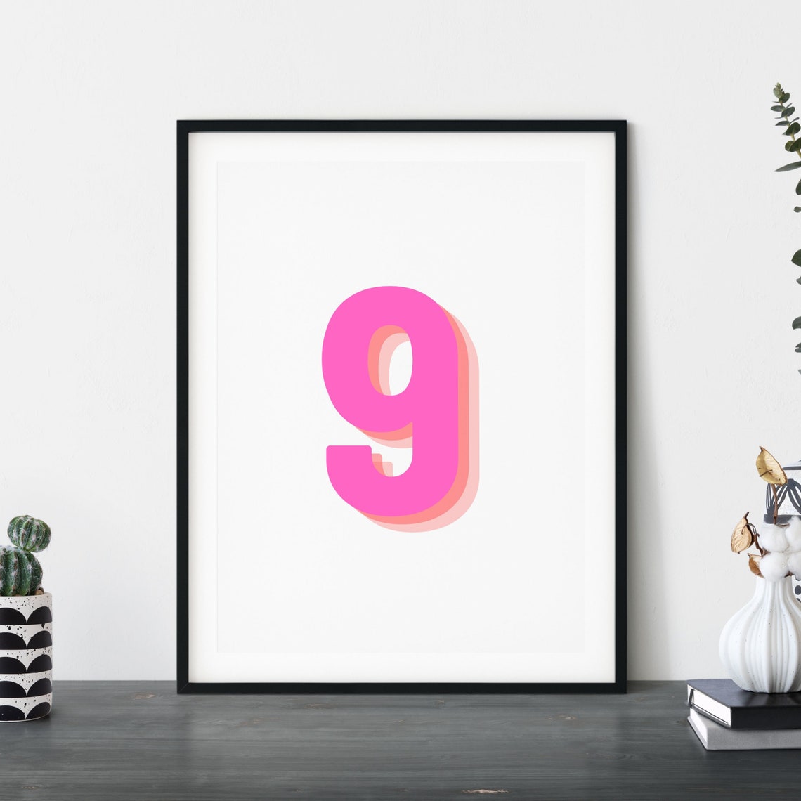 Retro 3D Number 9, Monogram Number Nine - Image 4
