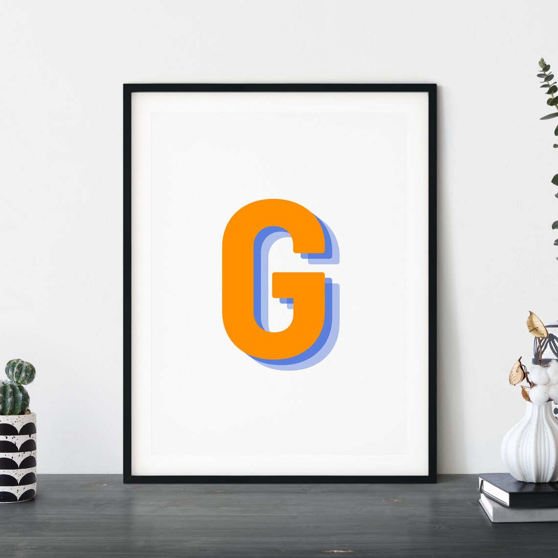 Retro 3D Letter G, Monogram Alphabet Print - Image 5