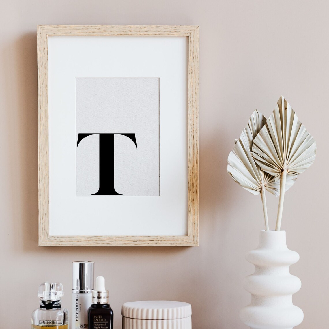 Letter T Minimalist Alphabet Monogram Art Print - Image 2