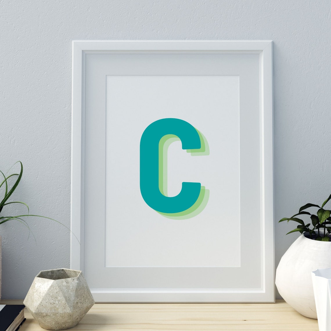 Letter C - Retro 3D Monogram - Image 3