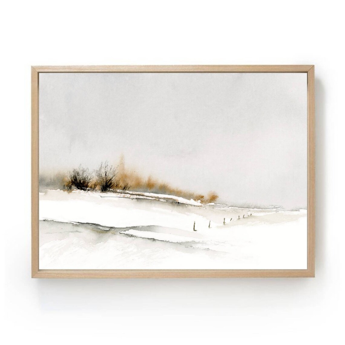 Minimalist Abstract Landscape of Winter Trees