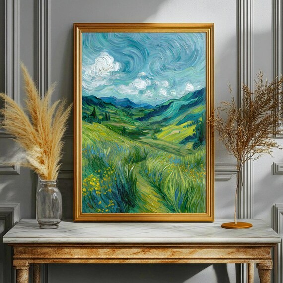 Vincent Van Gogh Landscape, Postimpressionist Poster
