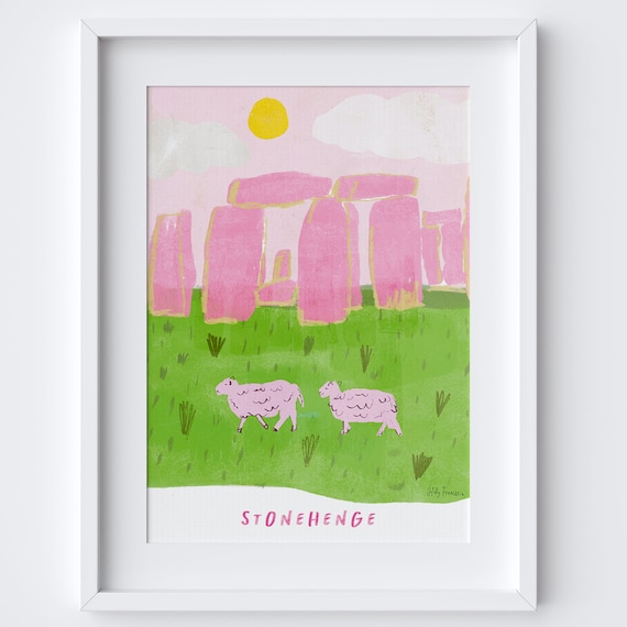 Stonehenge Landmark Travel Poster, Wiltshire Heritage