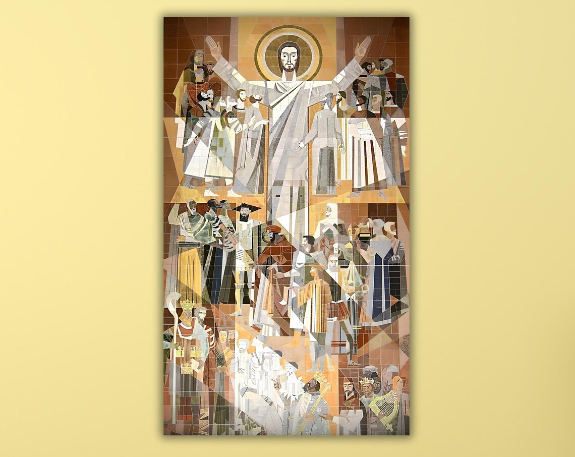 Word Of Life Mural Touchdown Jesus Notre Dame Mosaic Art Poster