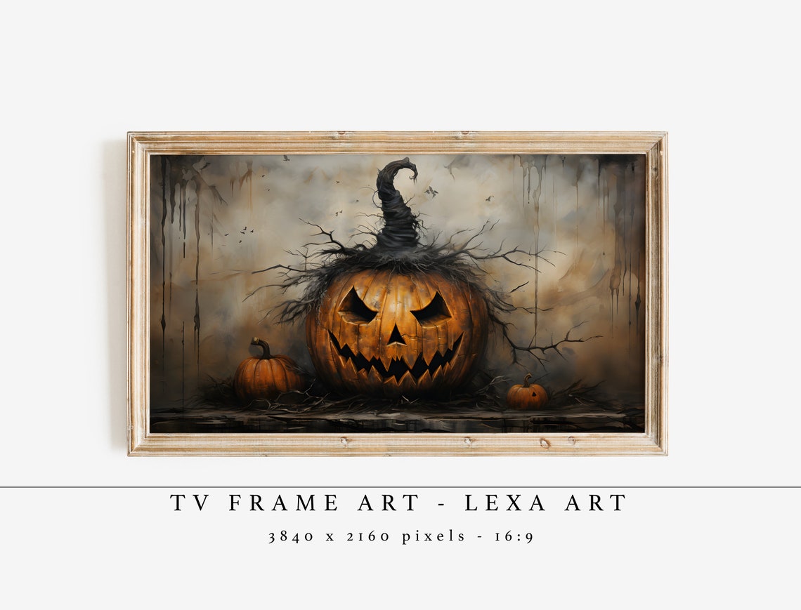 Scary Jack O Lantern Haunted Halloween Horror Pumpkin Poster