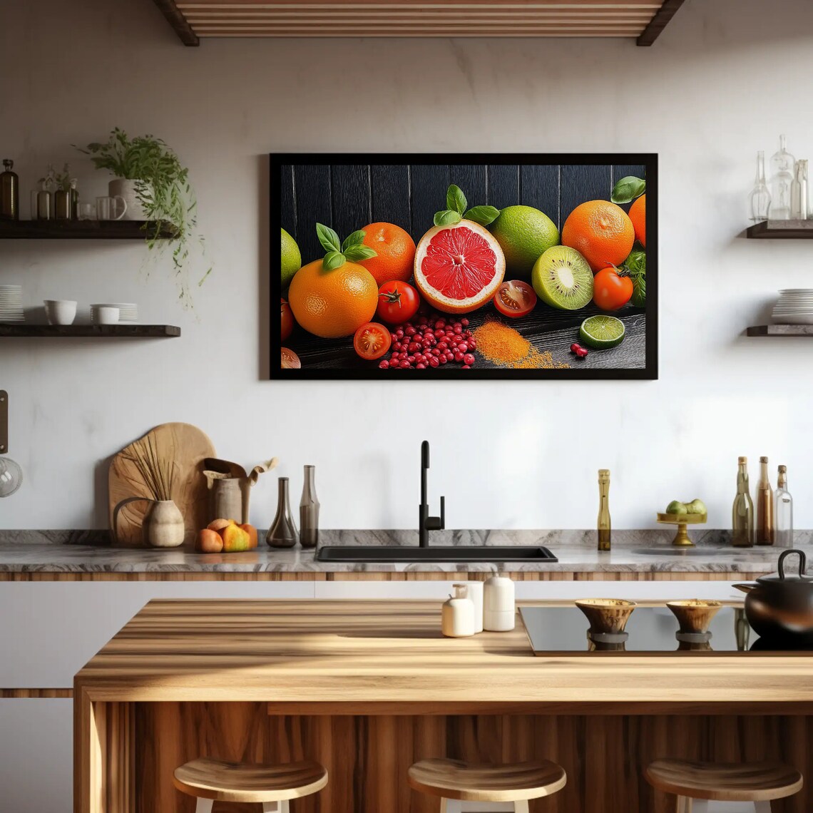 Fruit Wall Art Lemon Orange Dining Room Decor Ready To Hang Print Restaurant Poster Gift For Her Kitchen Decor - Image 4
