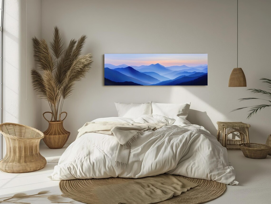 Blue Mountain Layers at Dawn, Mountain Art Print - Image 2