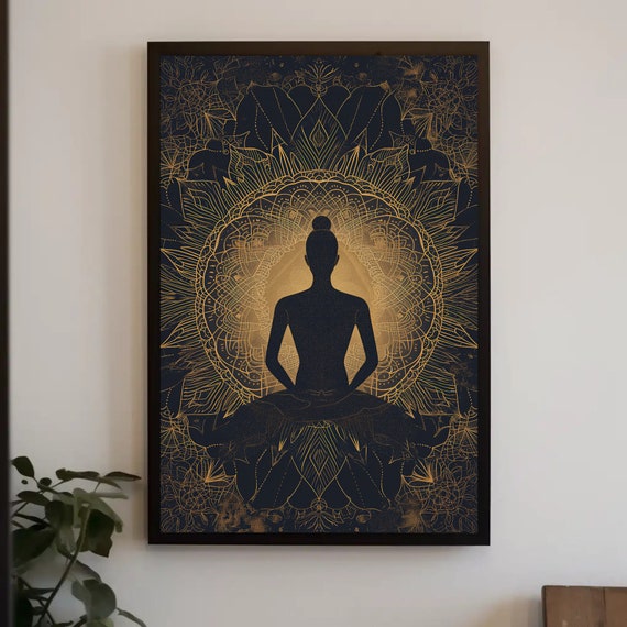 Yoga Room Wall Art Meditation Room Wall Decor Extra Large Spiritual Wall Art Indian Wall Decor Yoga Lovers Gift Ready To Hang