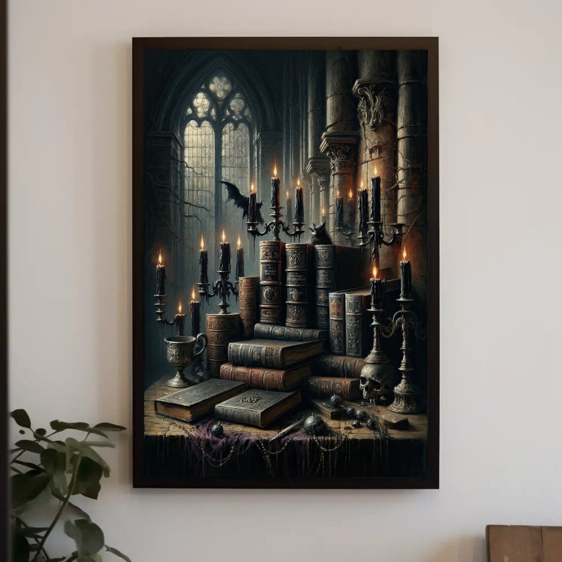 Books Gothic Library, Dark Academia Wall Art Print