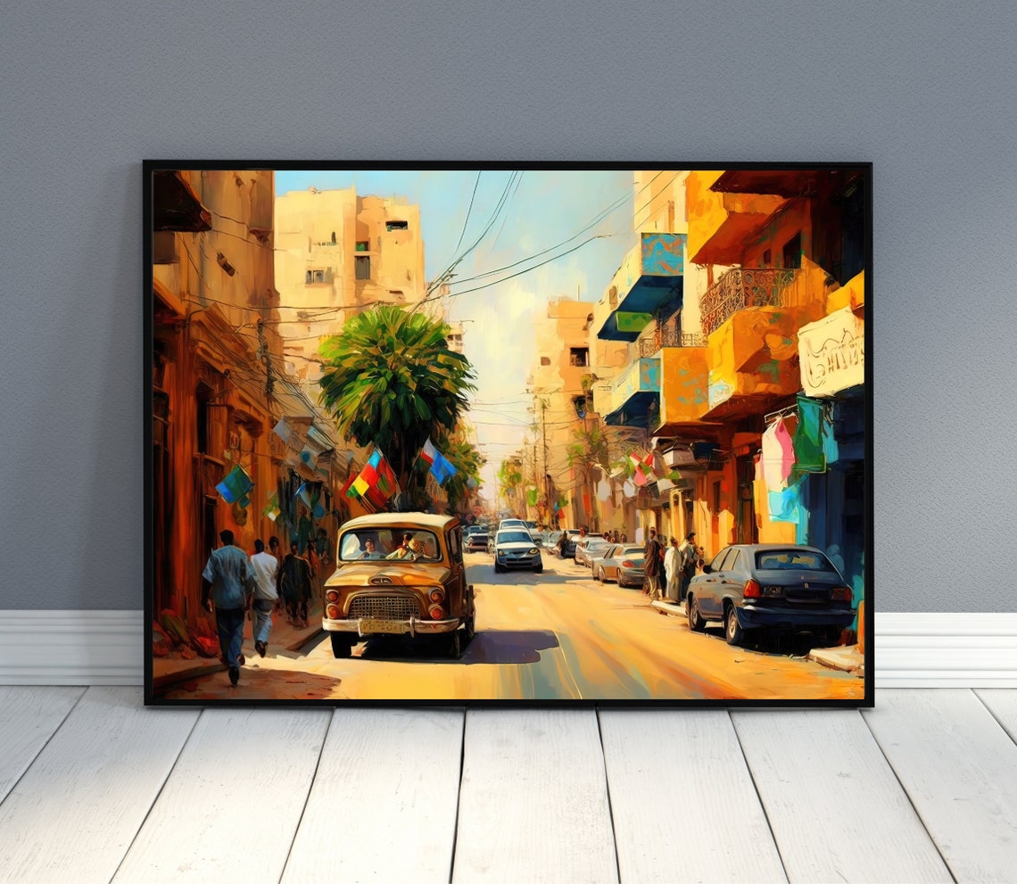 Lahore Painting Pakistan Wall Art Lahore Cityscape Asia Print Pakistani Painting Pakistani Home Decor Pakistan Print Pakistani Street - Image 2