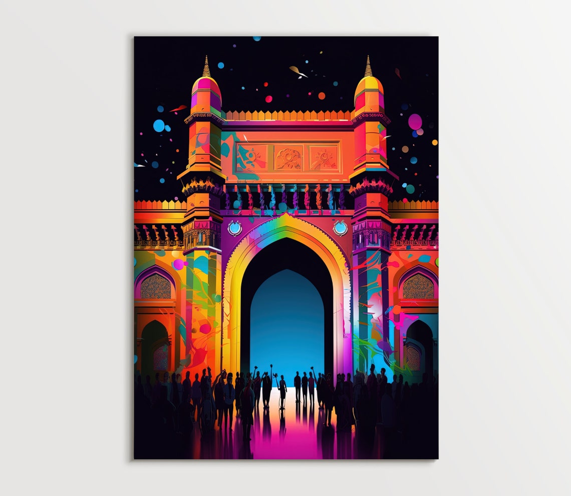 Gateway Of India Print Mumbai Landmark Painting Bombay Wall Art Indian Decor Indian Painting Indian Home Decor India Art Indian Print - Image 5