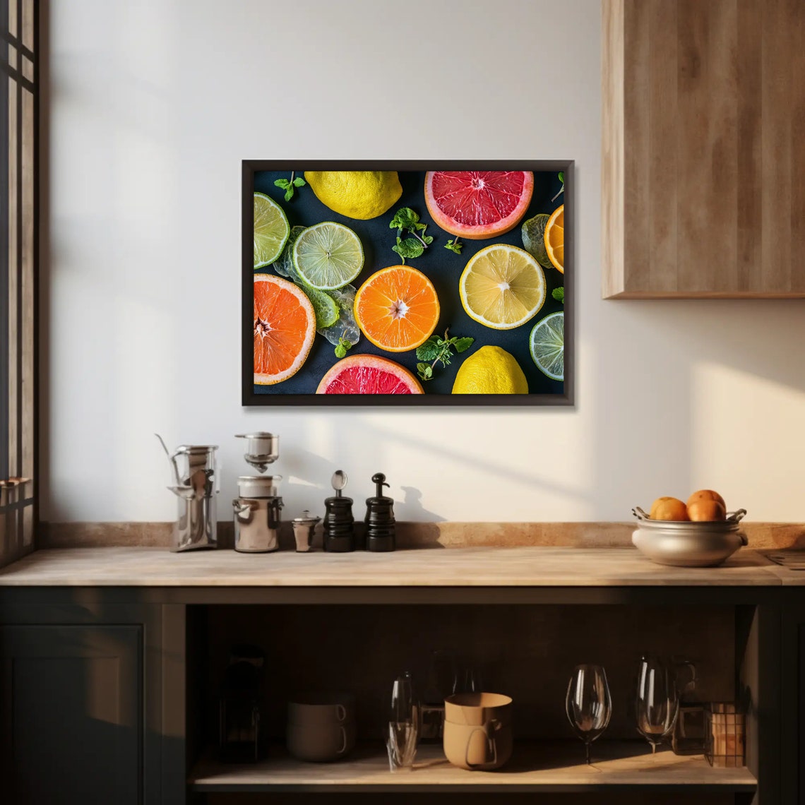 Citrus Fruit Slices Dark Background Mint Ice Cubes Kitchen Poster - Image 5