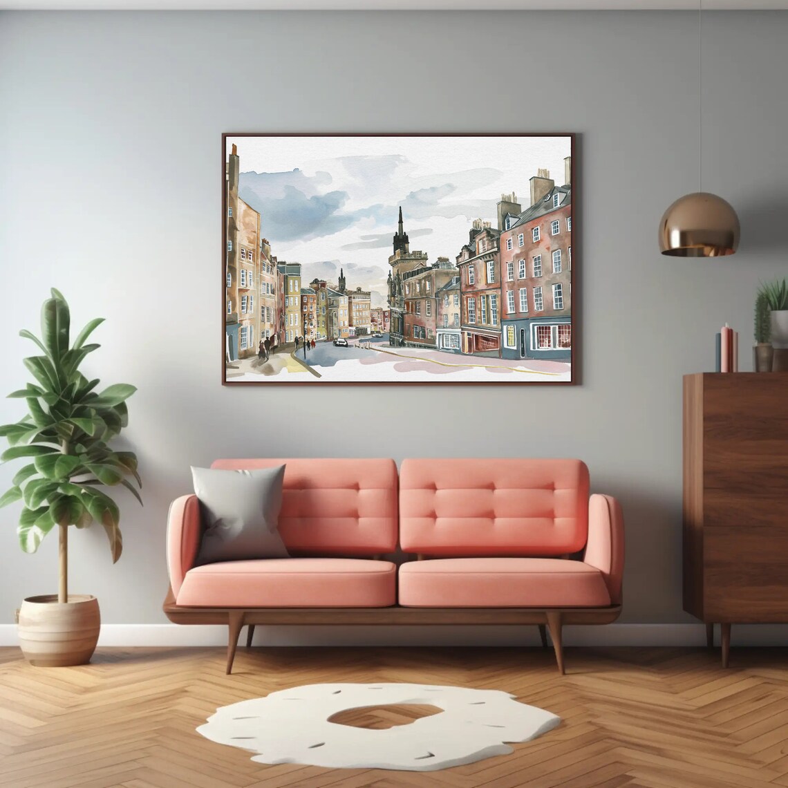 Edinburgh Old Town Street Historic Scotland Watercolor Poster - Image 3