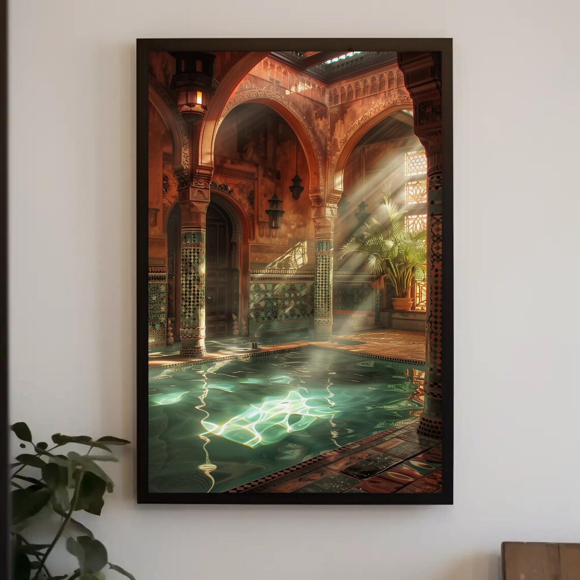 Moroccan Bath House Illustration, Islamic Architecture Print