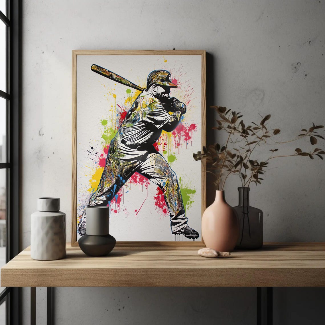 Babe Ruth Graffiti Print Man Cave Decor Babe Ruth Print Baseball Legend Wall Art Sports Lover Framed Babe Ruth Artwork - Image 2
