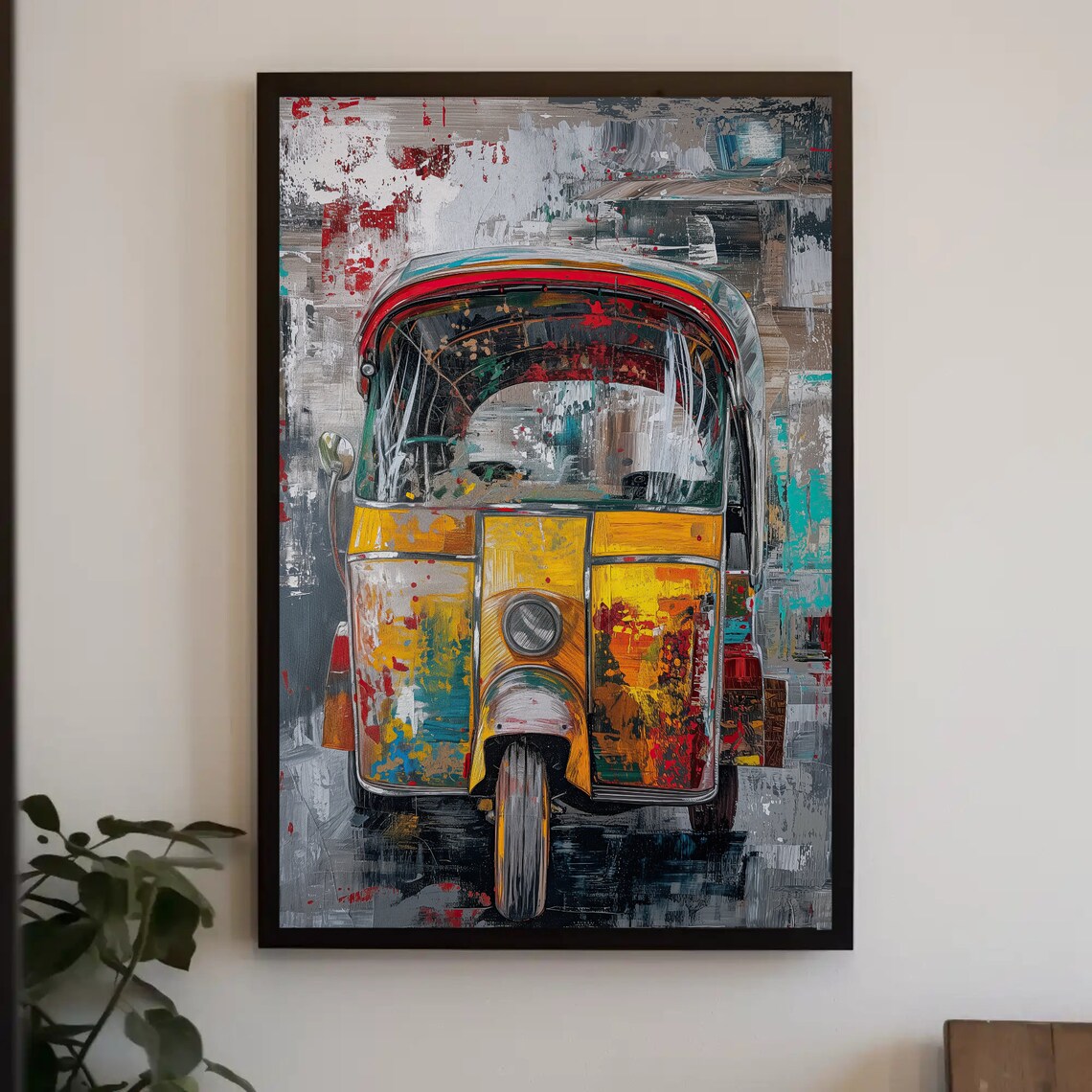Auto Rickshaw Tuk Tuk Art Print, South Asian Decor