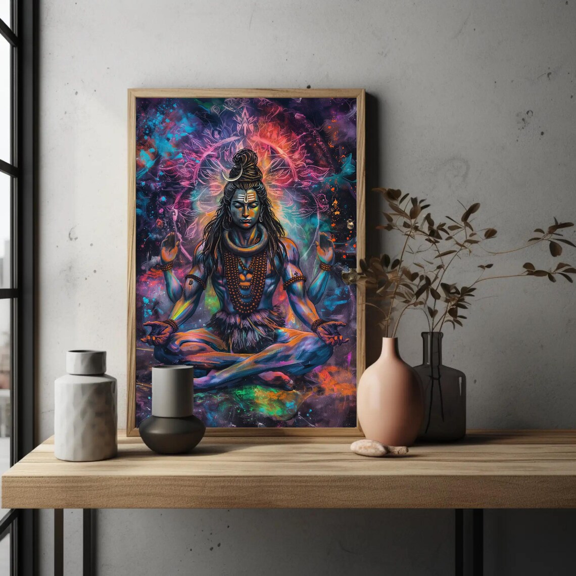 Lord Shiva Meditation Art Print, Yoga Studio Decor - Image 3