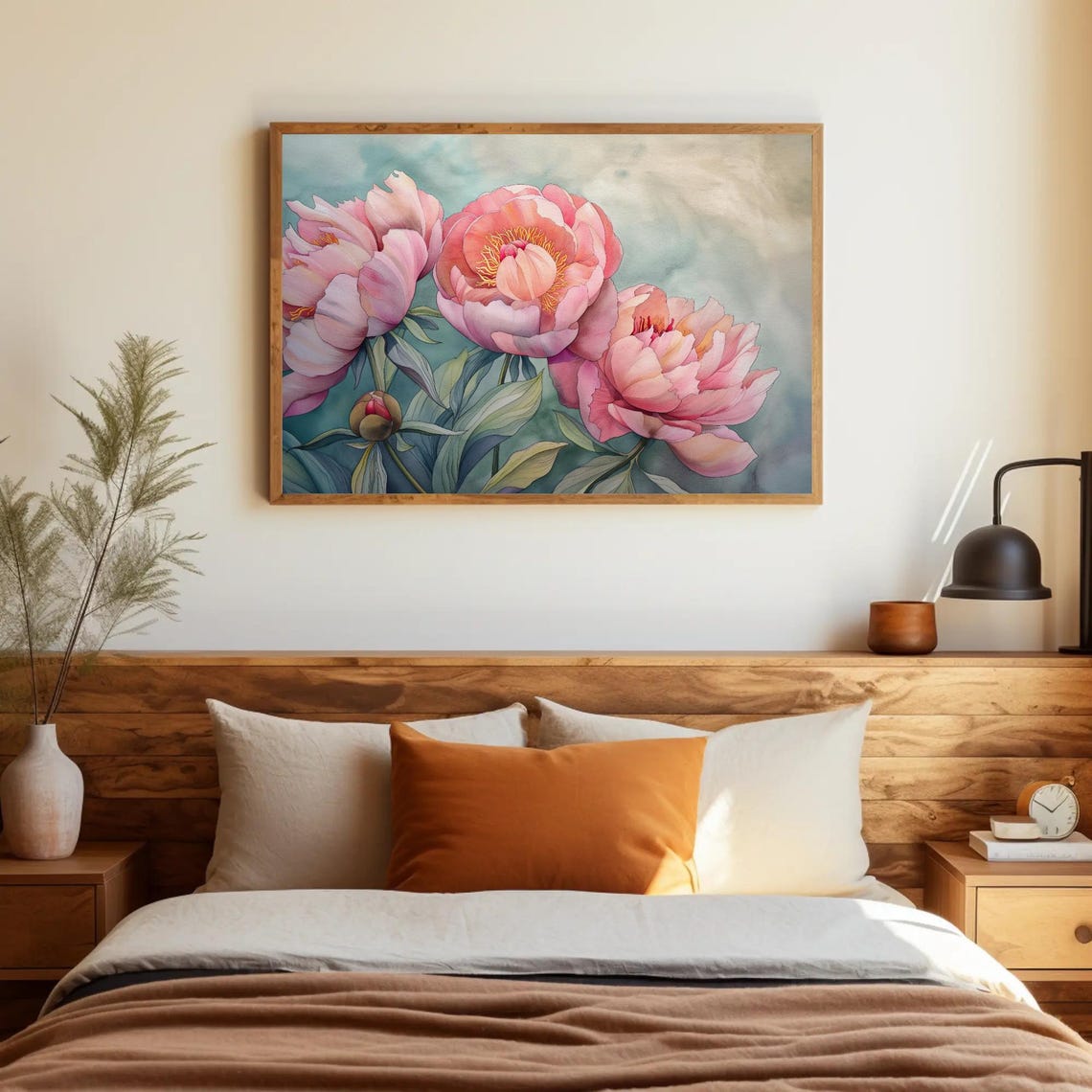 Blush Pink Peonies Watercolor Soft Romantic Floral Bloom Poster - Image 5