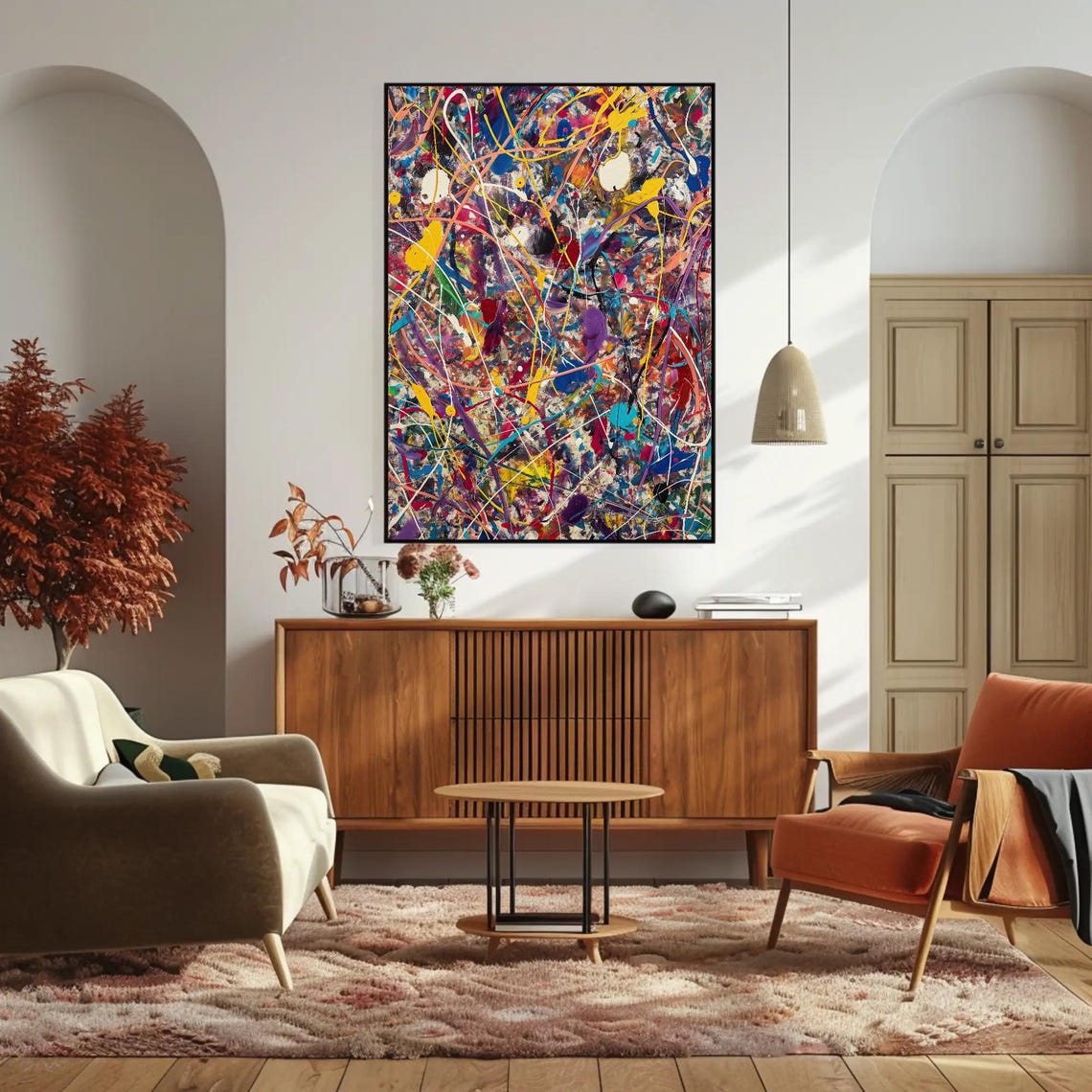 Colorful Abstract Paint Splatter Drip Poster Multicolor Artwork - Image 3