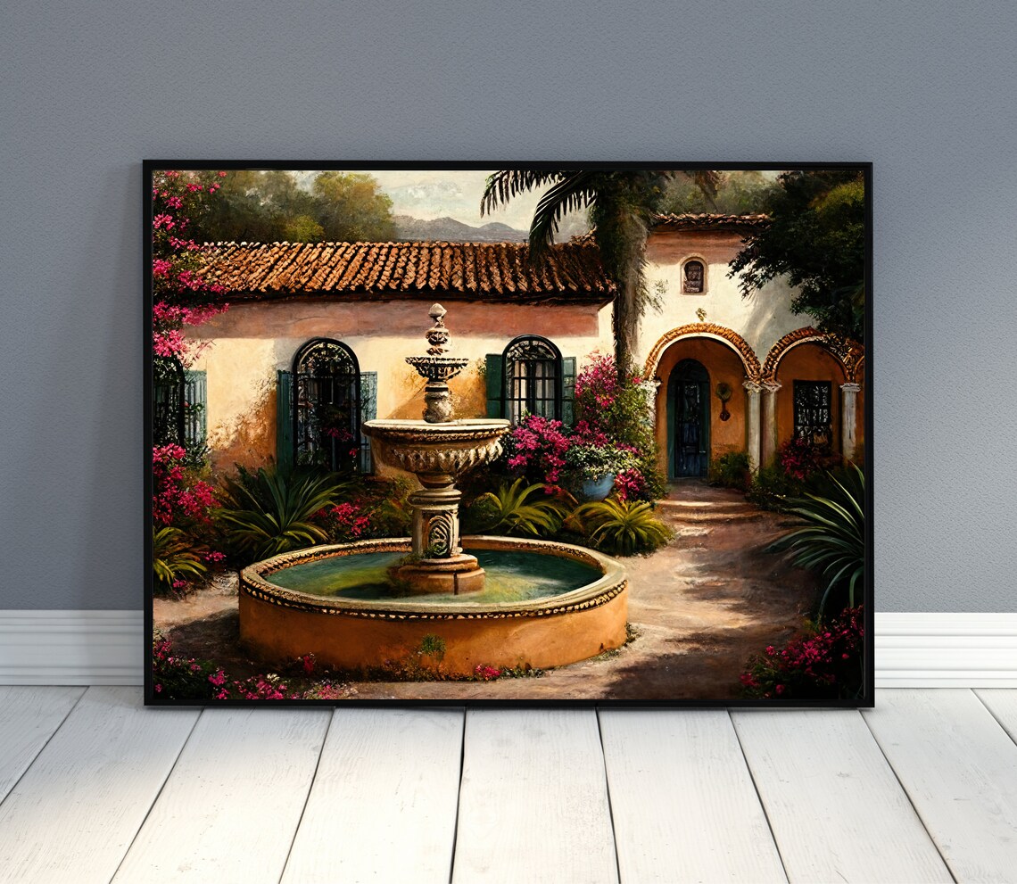 Mexican Villa Art Print, Mexican Home Wall Decor - Image 2