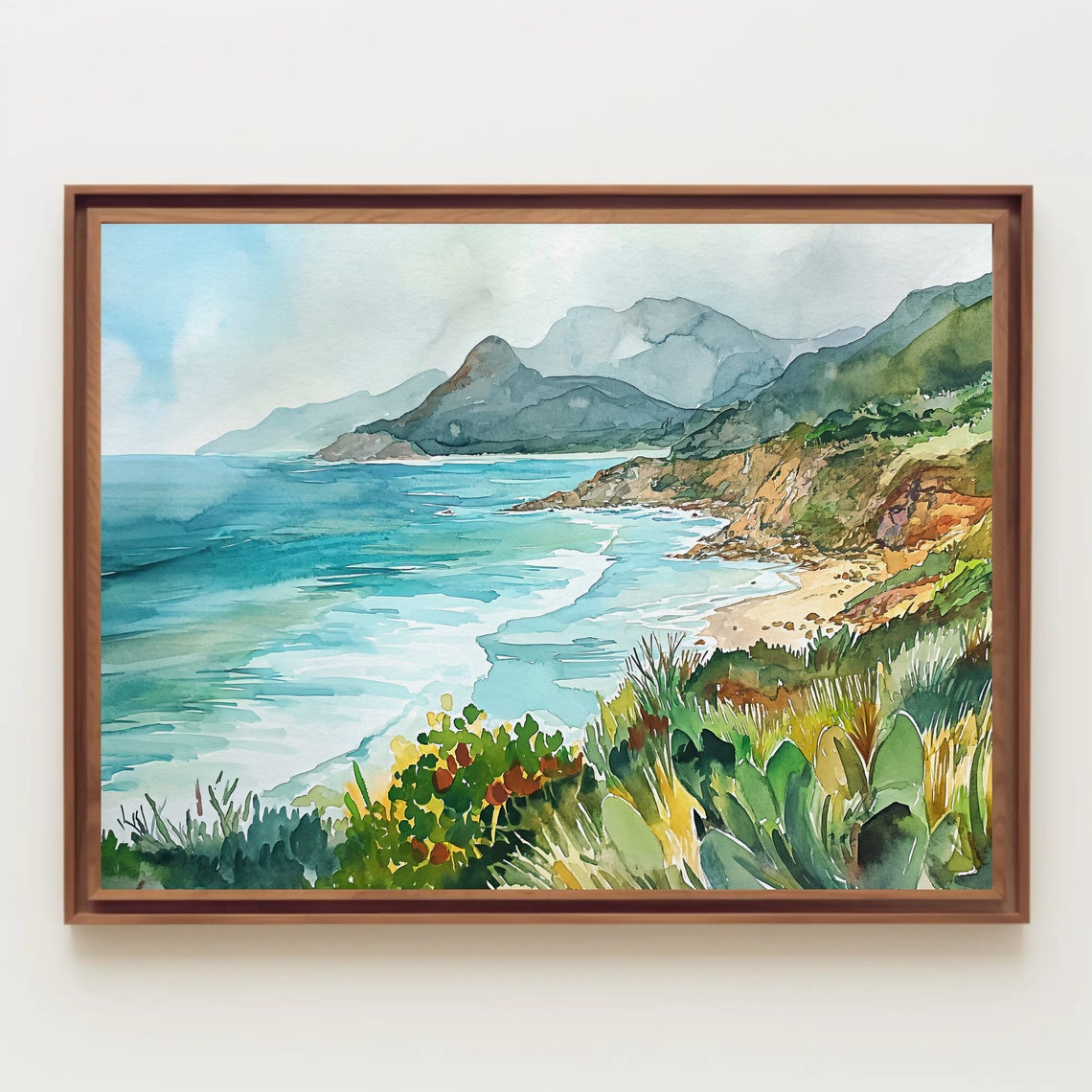 Garden Route Watercolor Print South Africa Large Print South Africa Wall Decor South Africa Art Framed Poster Ready To Hang - Image 5