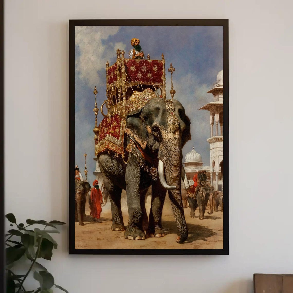 Royal Indian Elephant Procession With Howdah Painting Poster