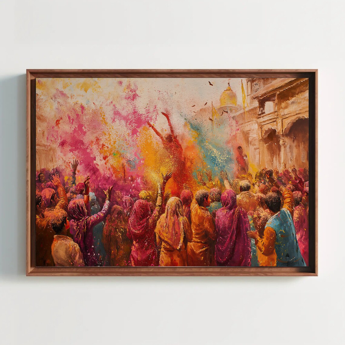 Holi Festival Crowd Celebration Colorful Powder Painting Poster - Image 5