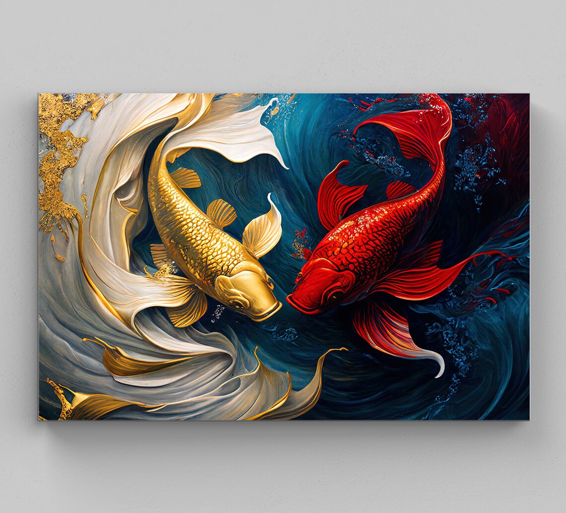 Koi Fish Colorful Abstract Art Print