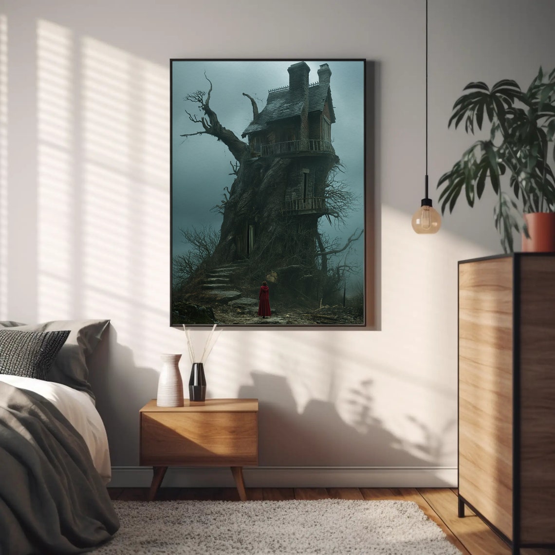 Spooky Haunted Treehouse Jack Skellington Style Gothic Poster - Image 5