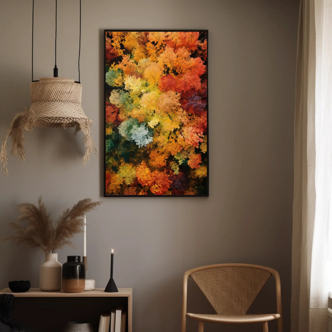 Autumn Treetops Aerial View Fall Colors Seasonal Landscape Poster - Image 4