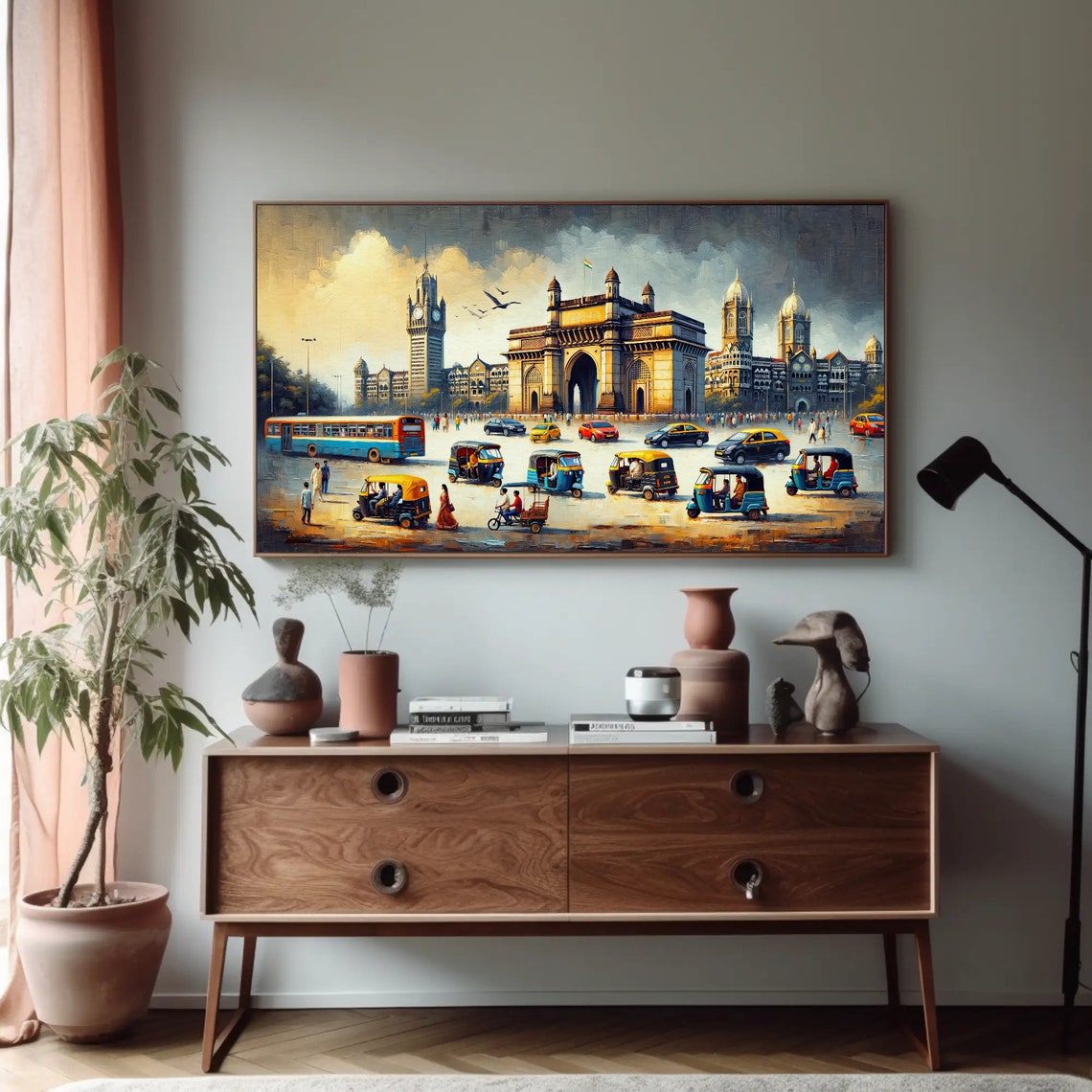 Mumbai Gateway Of India Plaza With Rickshaws Daytime Cityscape Poster - Image 4
