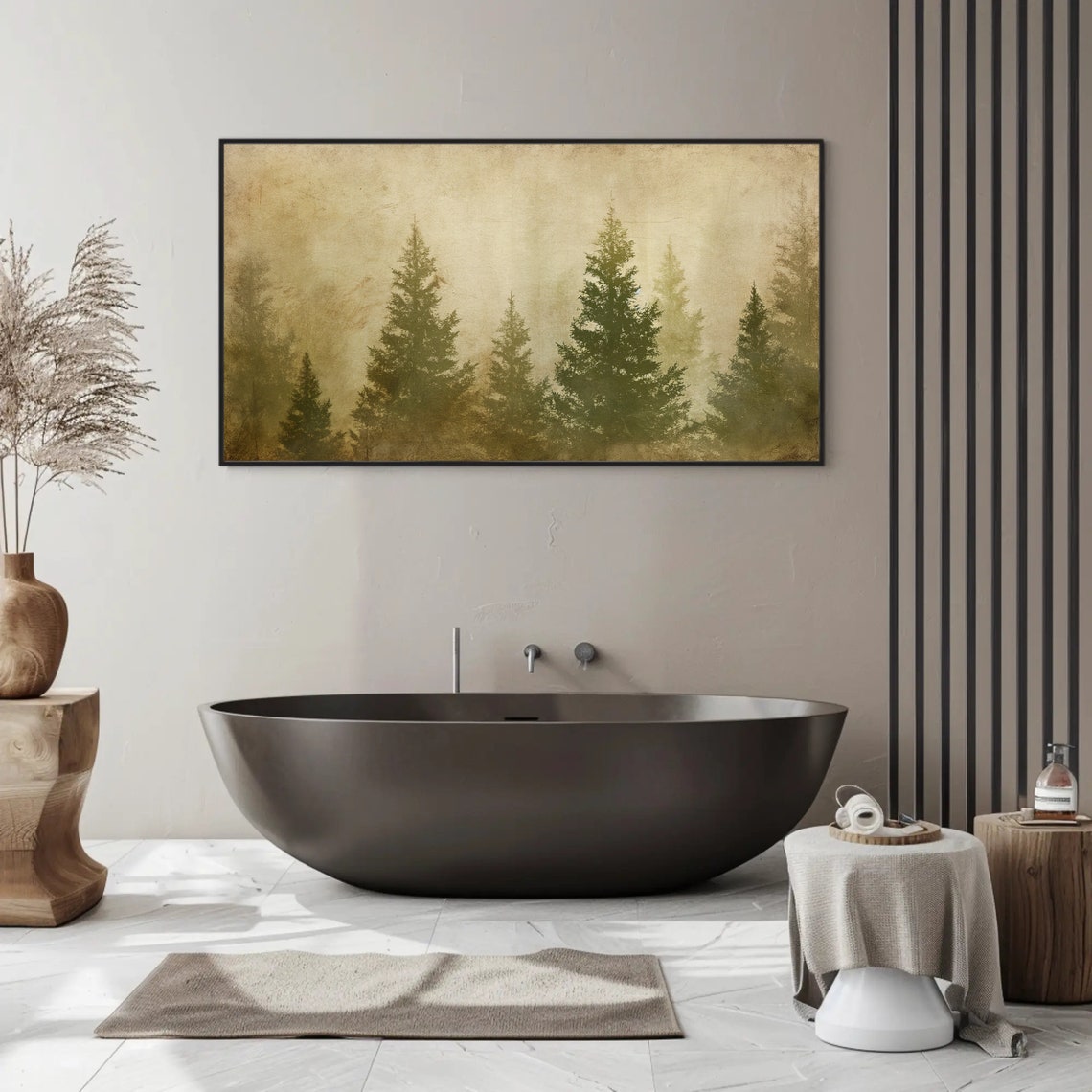 Pine Forest Print Extra Large Rustic Fir Trees Wall Art Cabin And Farmhouse Decor Rustic Wall Decor Ready To Hang - Image 2