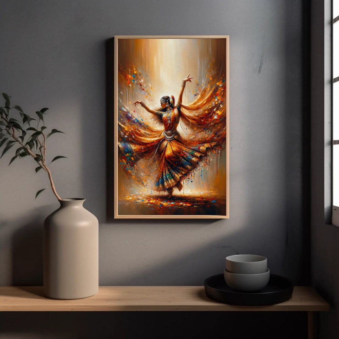 Indian Dance In Motion, India Traditional Dance Art Print - Image 3