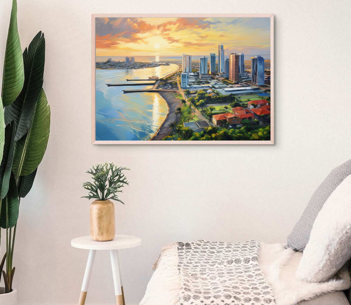 Durban Art Print South Africa Art Durban City Prints South African Home Decor Durban Print Durban Oil Painting Wall Art - Image 4