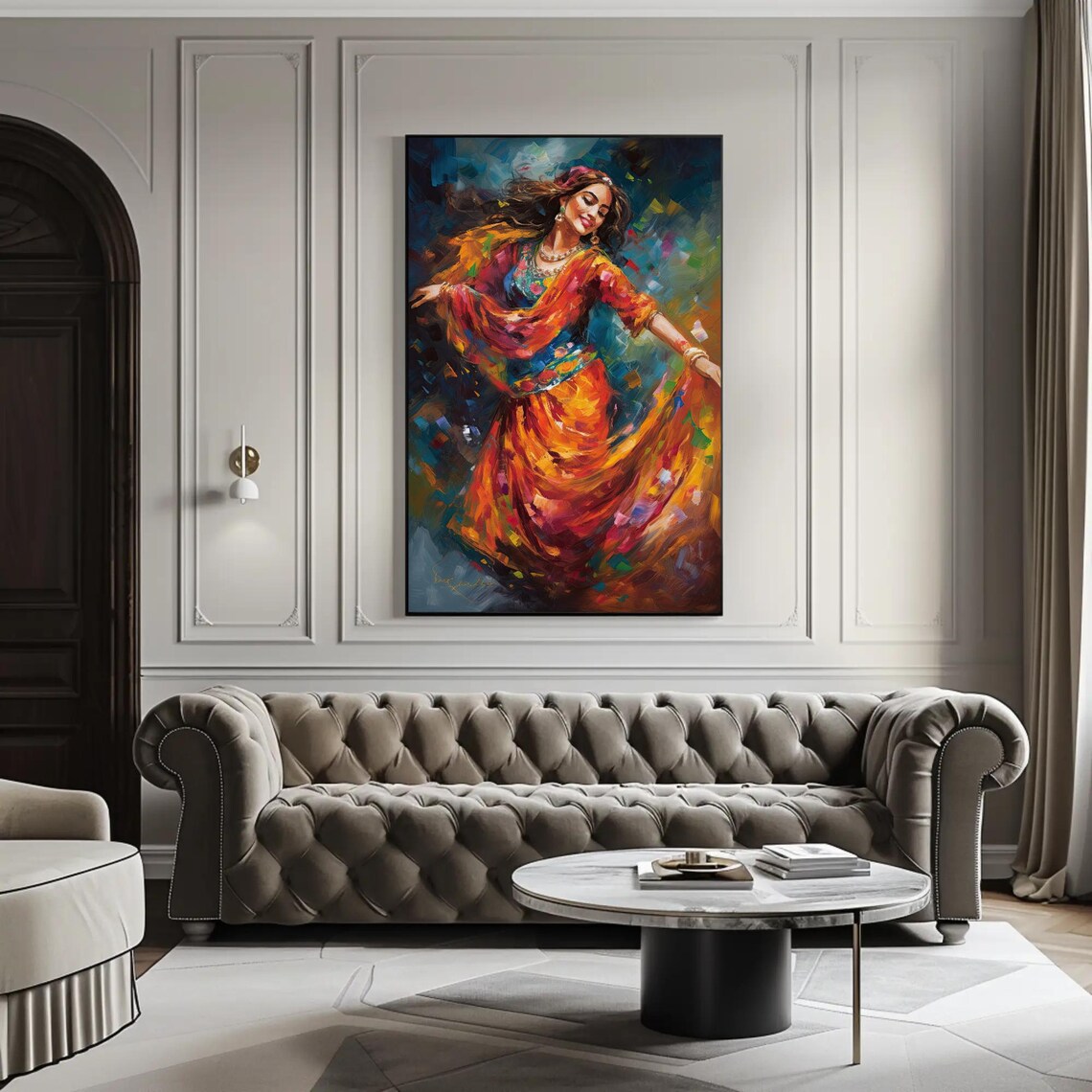 Indian Folk Dance Woman Art Print, Traditional Folk - Image 2