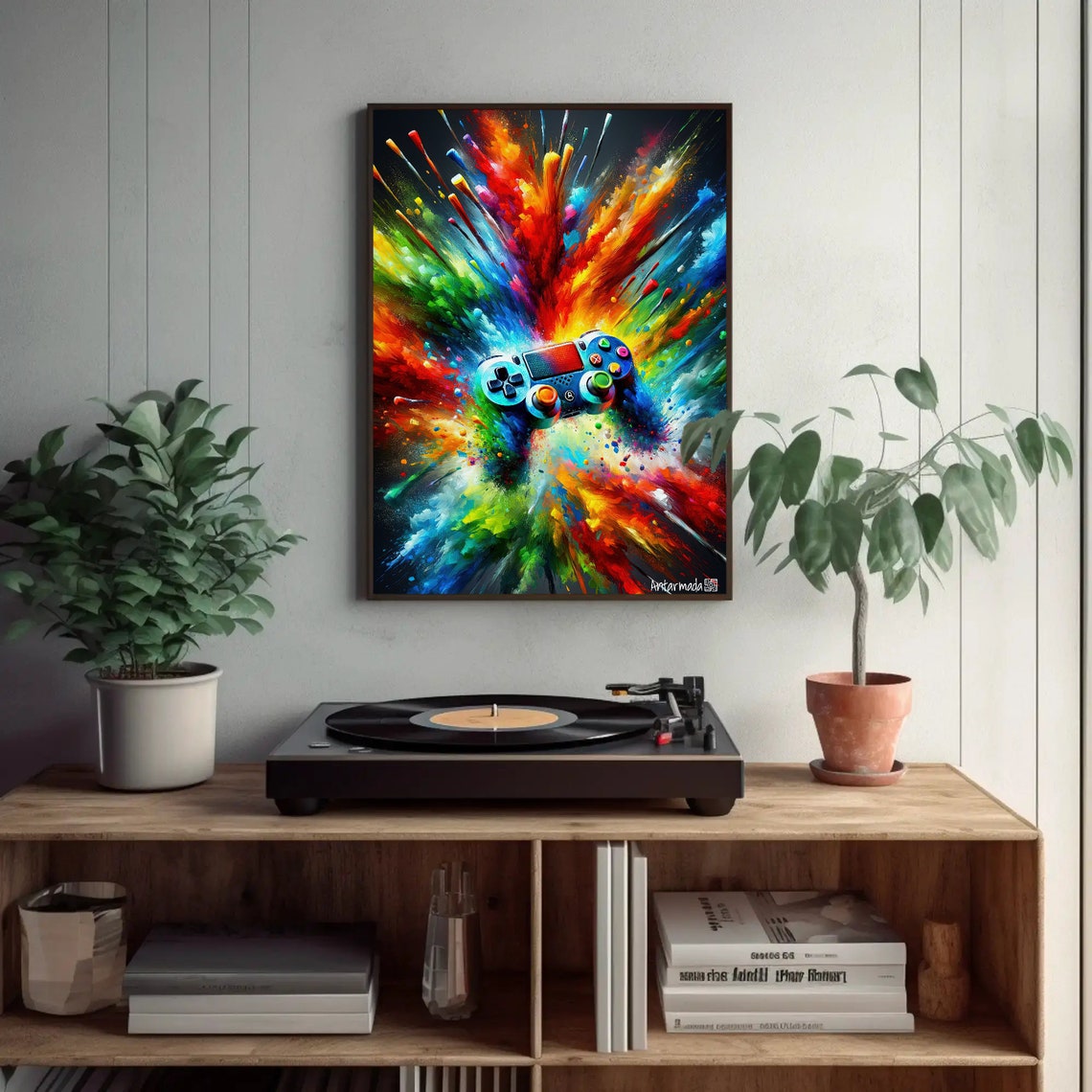 Paint Splash Game Controller Colorful Gamer Room Decor Poster - Image 4
