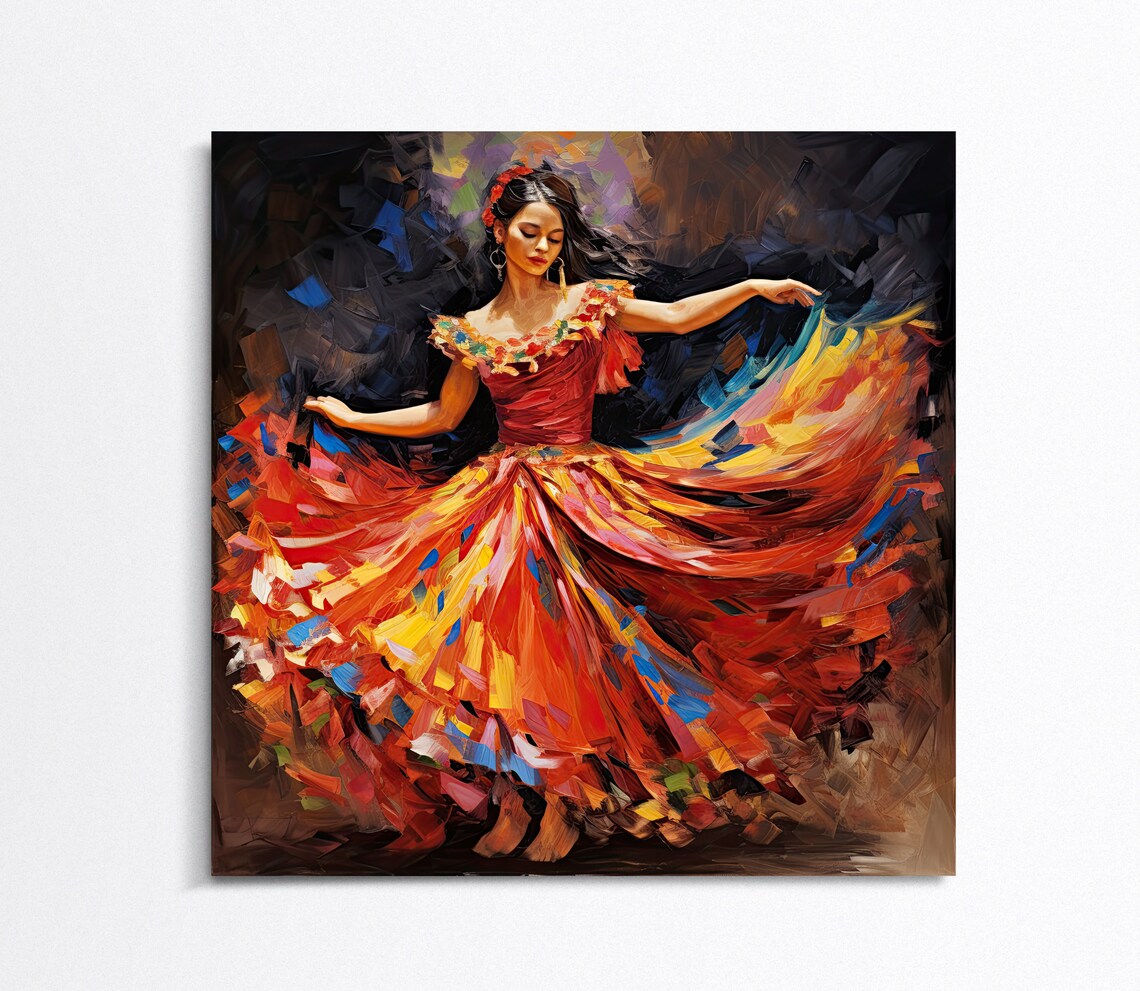 Mexican Jarabe Tapatio Folklorico Folk Dance Art Print - Image 4