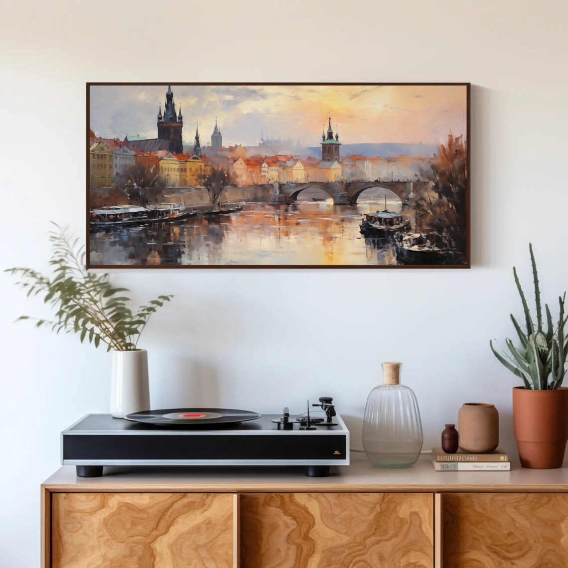 Prague Cityscape Painting, Historic Capital Travel Poster - Image 3