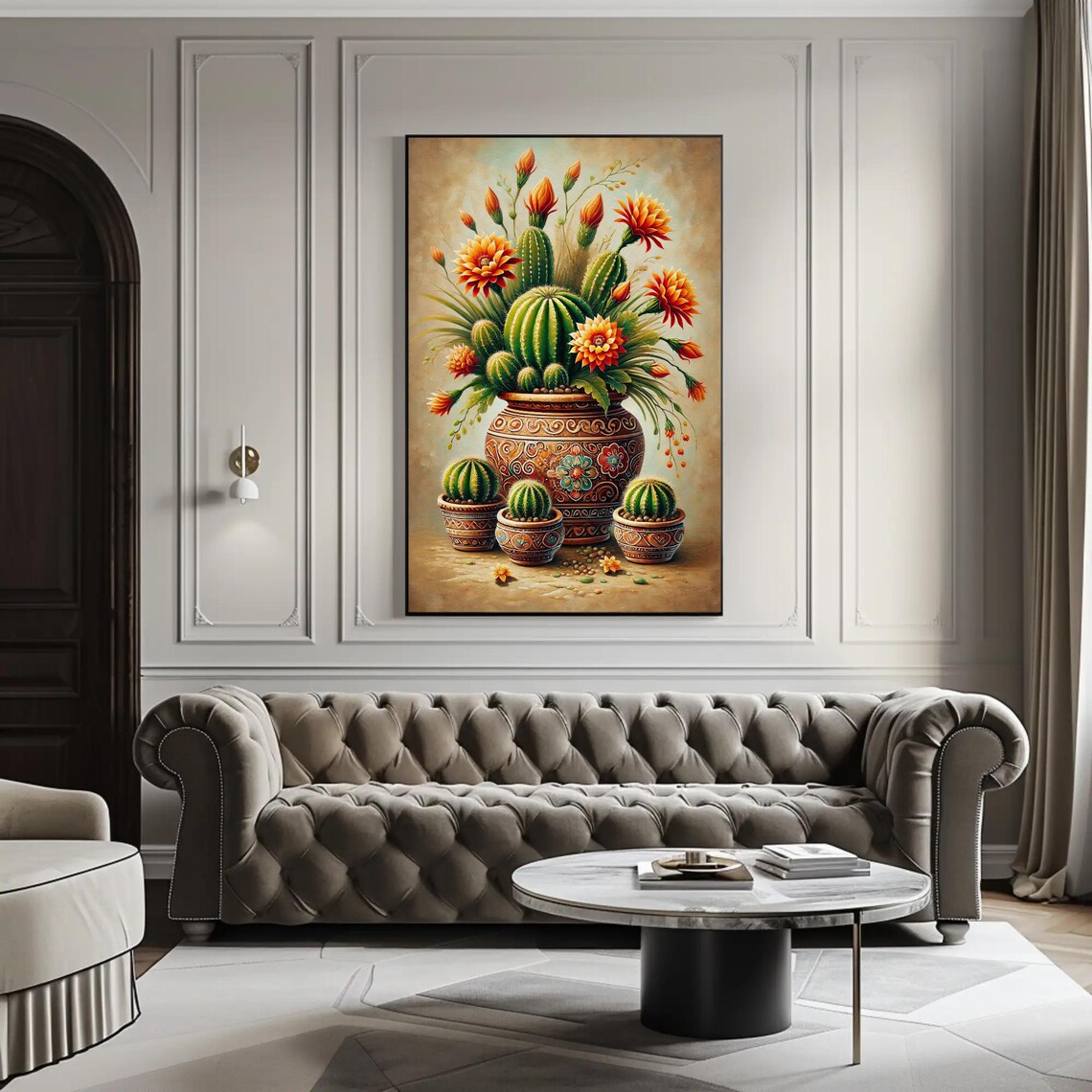 Mexican Cactus Botanical Desert Landscape Art Print - Image 3