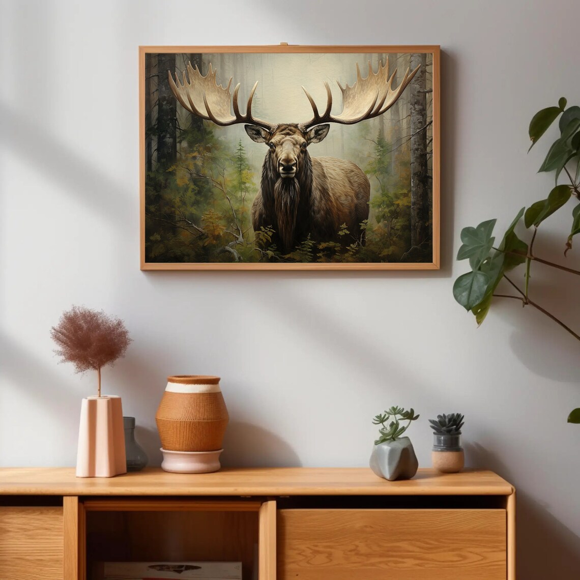 Moose in the Forest, Woodland Wildlife Art Print - Image 4