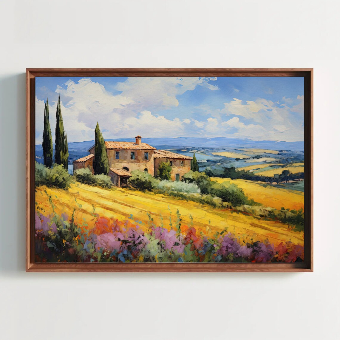 Tuscany Fields Art Print, Italian Landscape Wall Decor