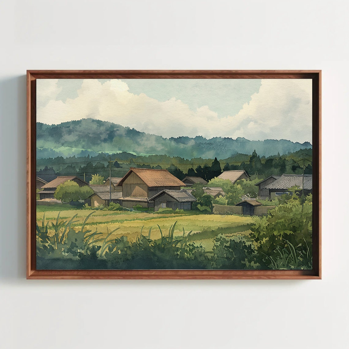 Japan Countryside Watercolour Art Japanese Wall Art Japan Travel Print Wall Art Japanese Culture Ready To Hang