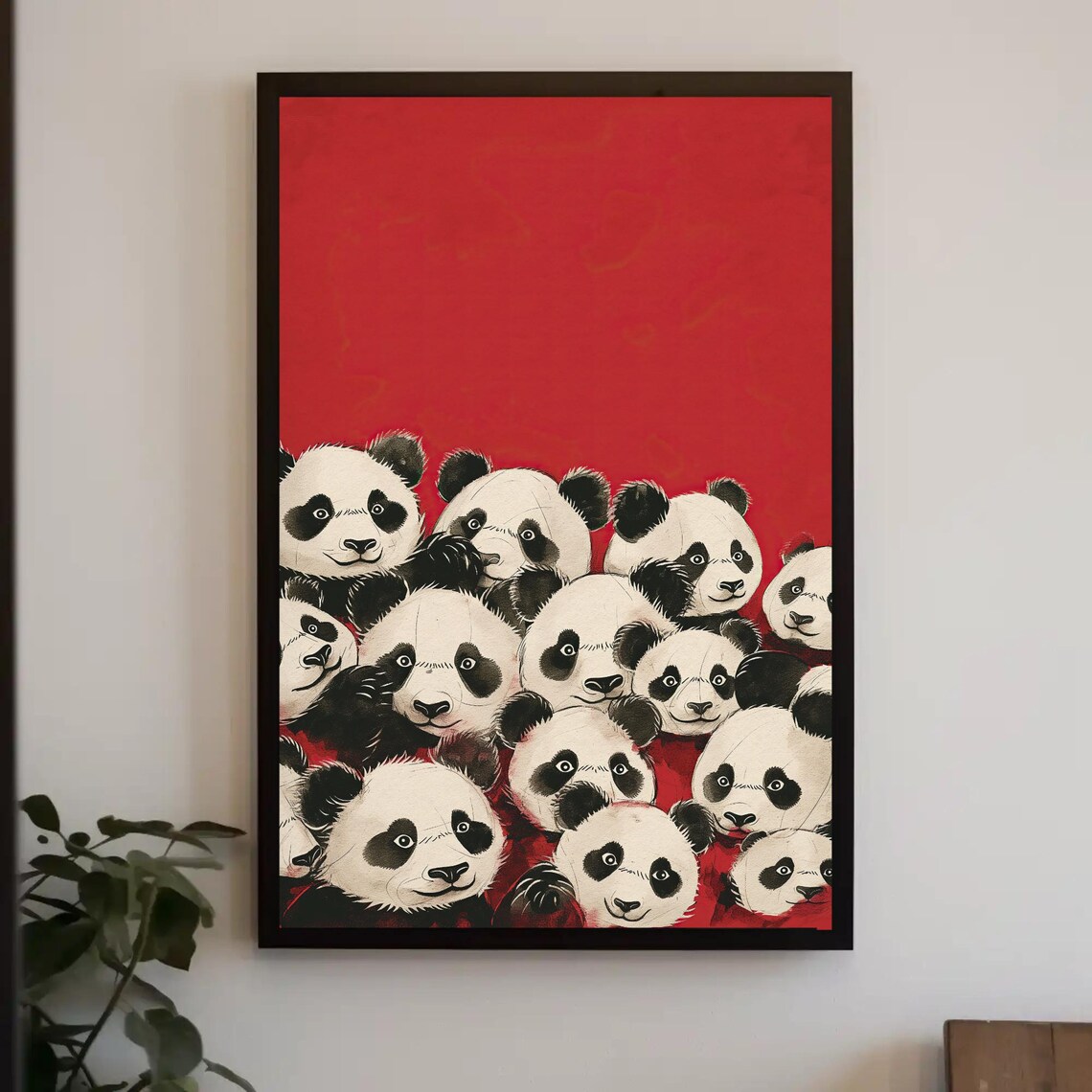 Panda Abstract Wall Art, Minimalist Modern Decor