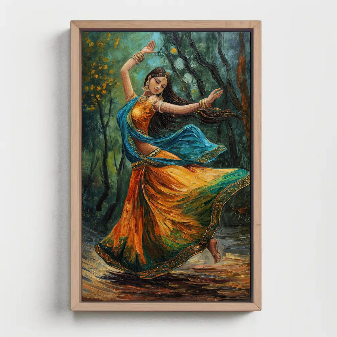 Indian Woman Dancing In A Lush Tropical Forest Clearing Poster - Image 3