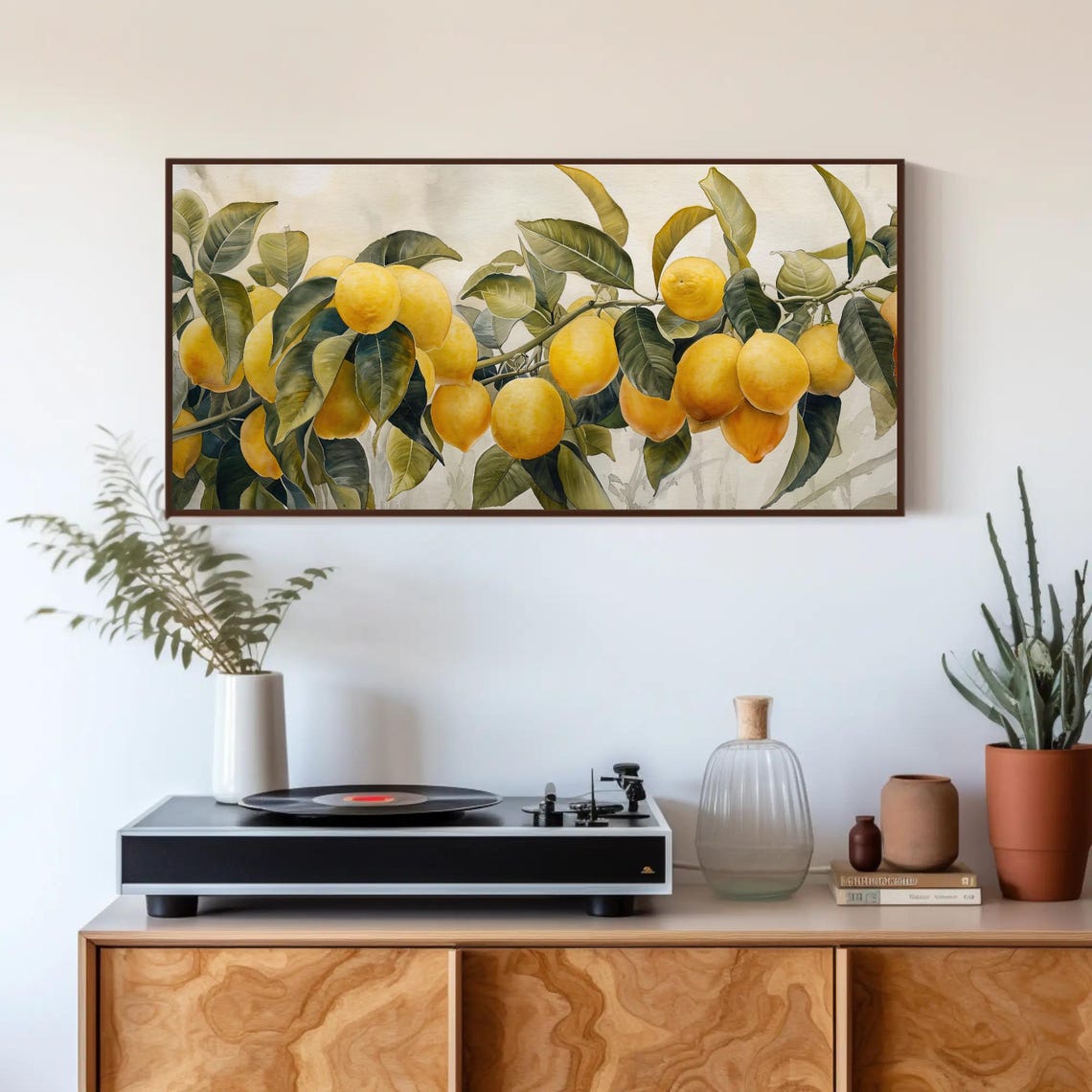 Lemon Tree Branches Heavy With Ripe Yellow Fruit Watercolor Poster - Image 5
