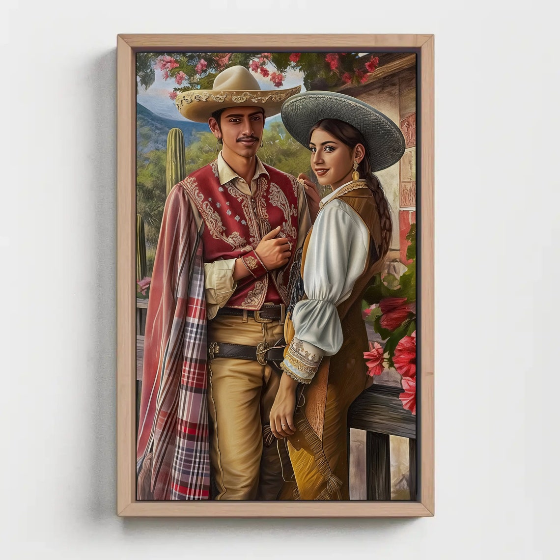 Mexican Charro Couple Traditional Sombrero Attire Romance Poster - Image 4